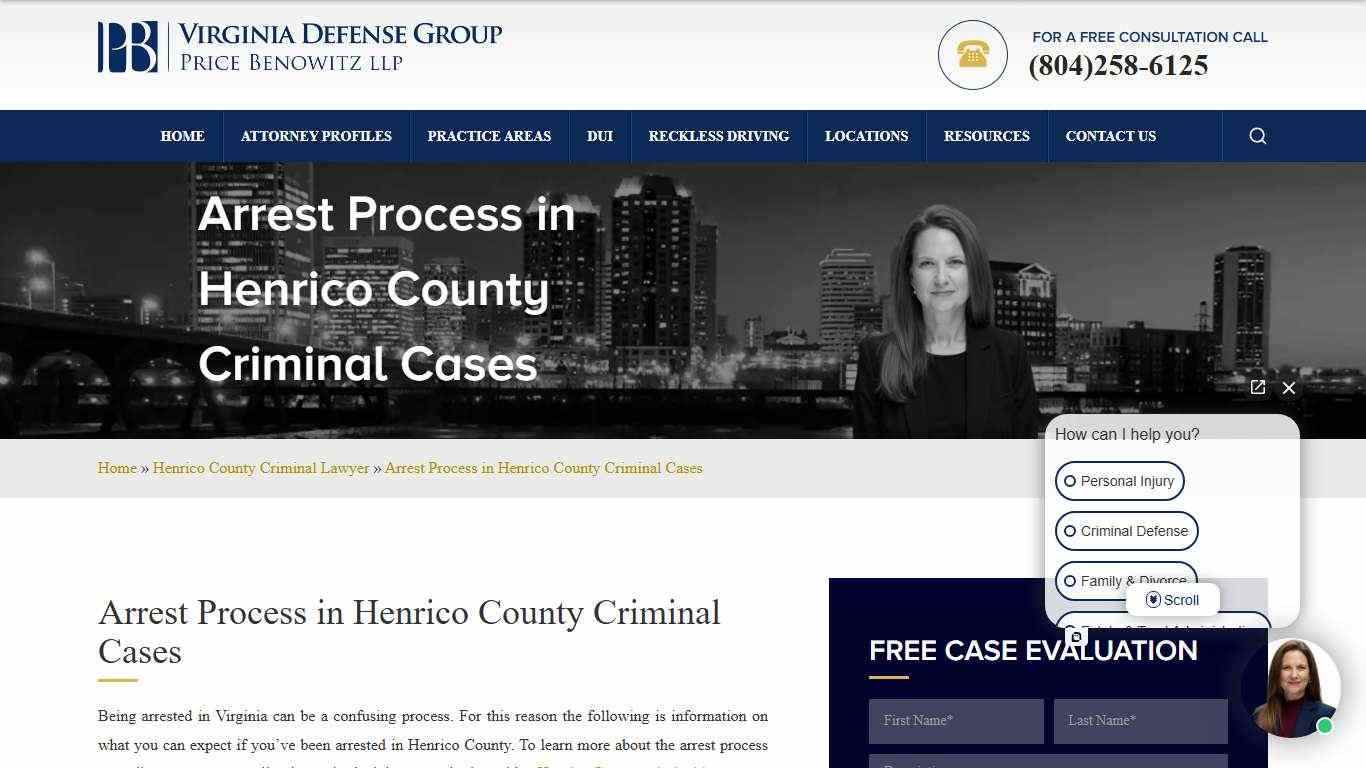 Arrest Process in Henrico County Criminal Cases