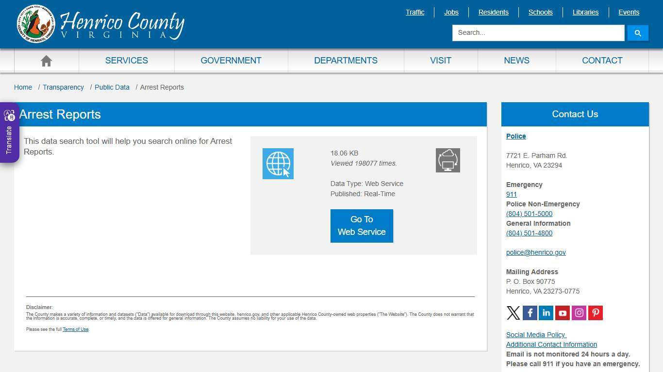 Arrest Reports » Henrico County, Virginia